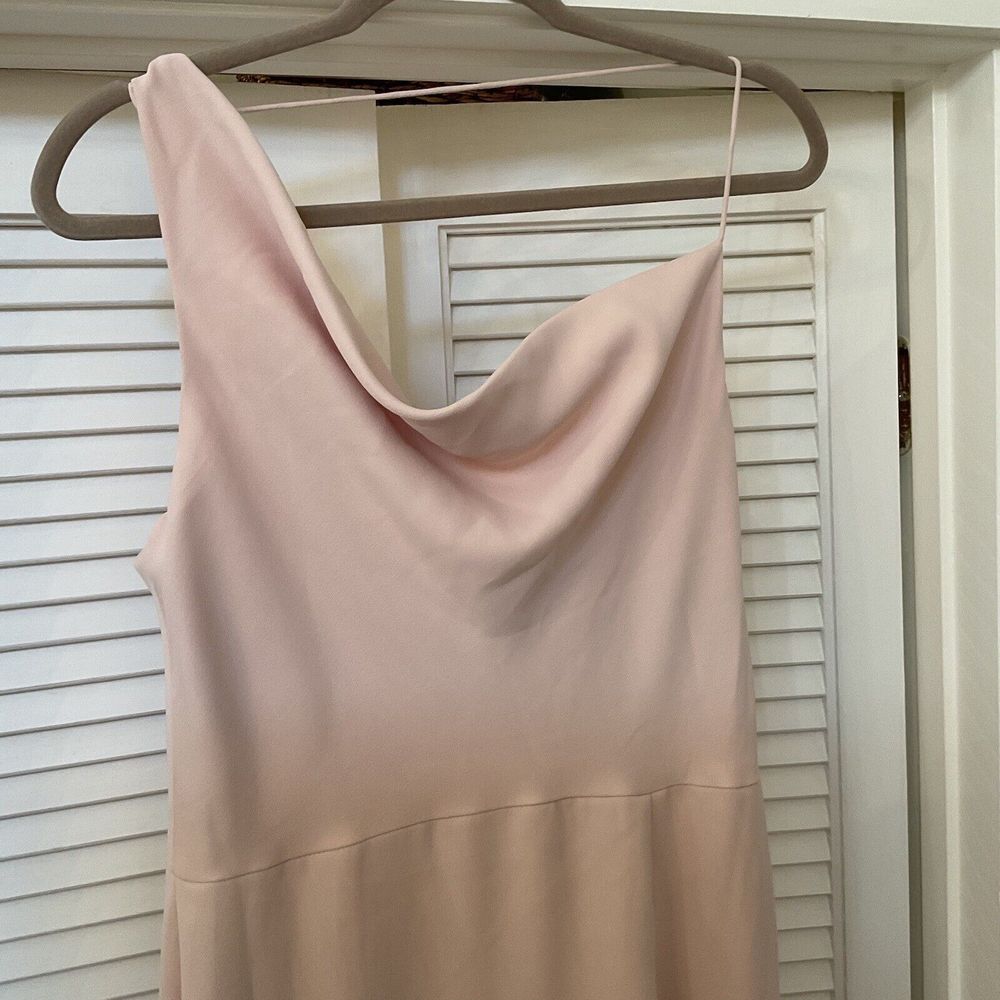 After Six Gown Maxi Dress Crepe One Shoulder Cameo Size 8 NWT - Picture 6 of 10